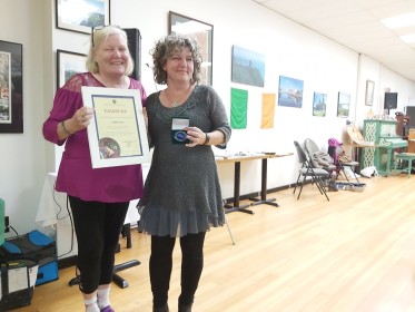 Siobhan getting Service Award - Oct 2019
